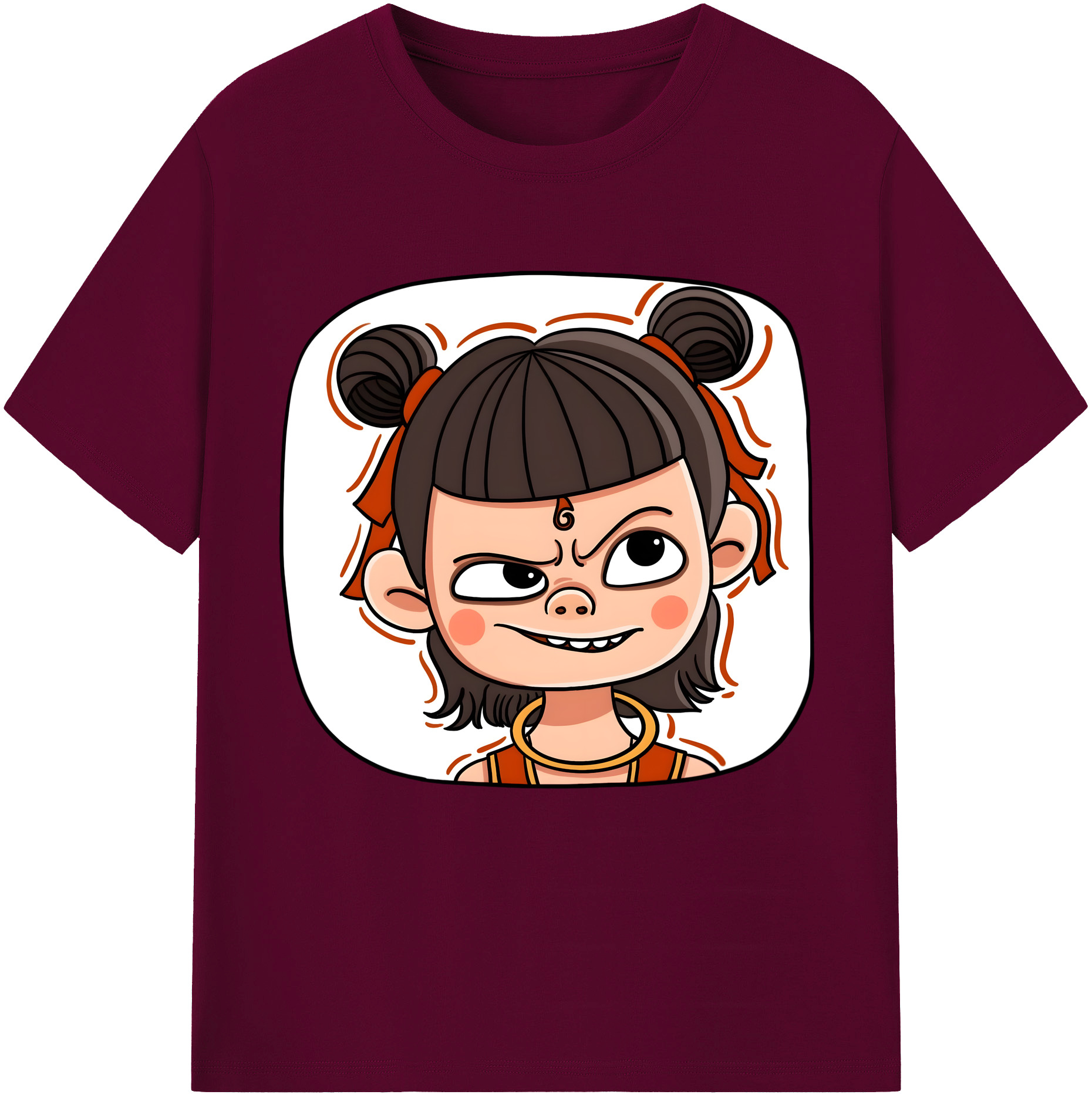 （画像用） Ne Zha 2 ナタ 魔童の大暴れ レディースカジュアルプリントTシャツ（綿100％）
